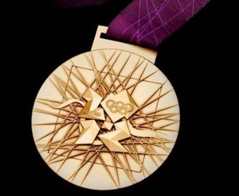 Medallas olímpicas de oro, que en realidad son de plata